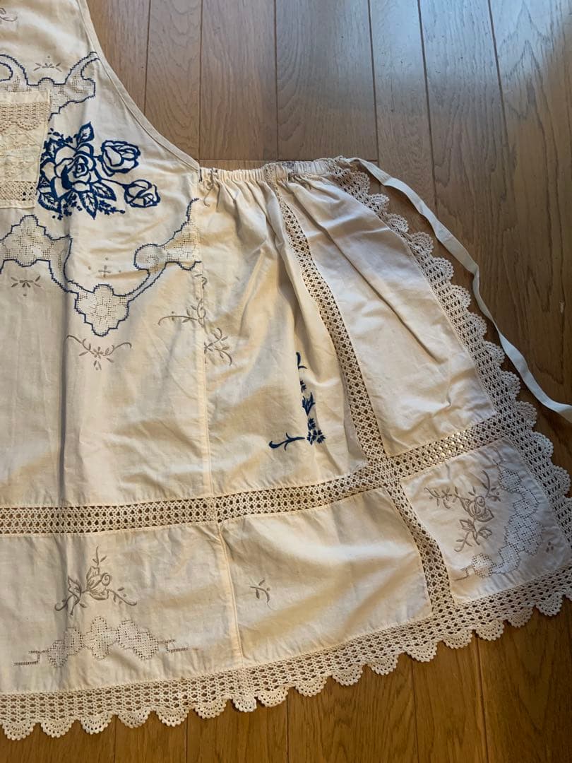 お値下げ　未使用　人気の作家様　ヴィンテージクロスエプロン　ハンドメイド作家様