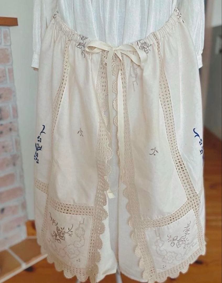 お値下げ　未使用　人気の作家様　ヴィンテージクロスエプロン　ハンドメイド作家様