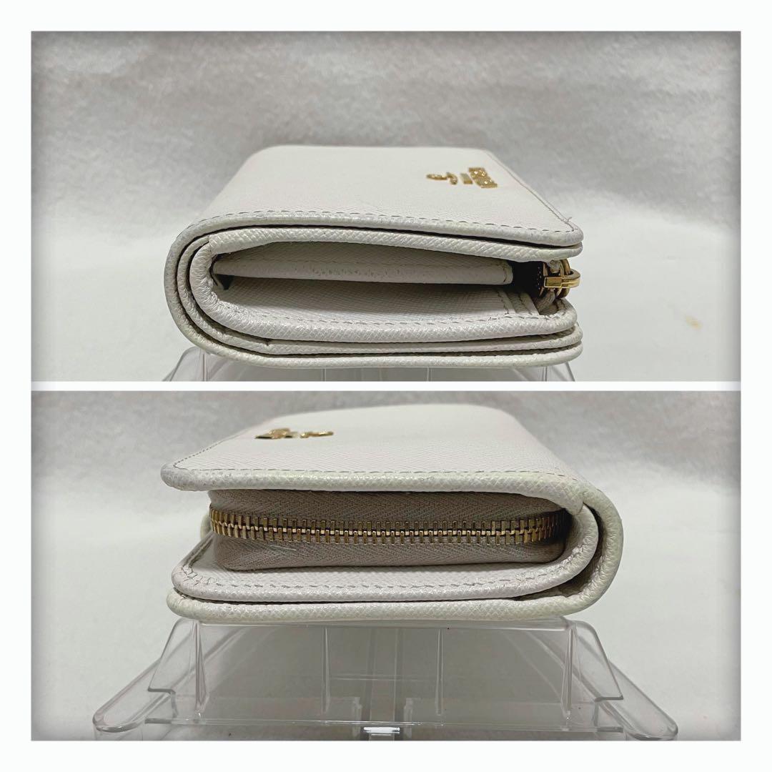 最終値下げ‼️ 極美品✨ PRADA プラダ サフィアーノ 二つ折り財布 ホワイト