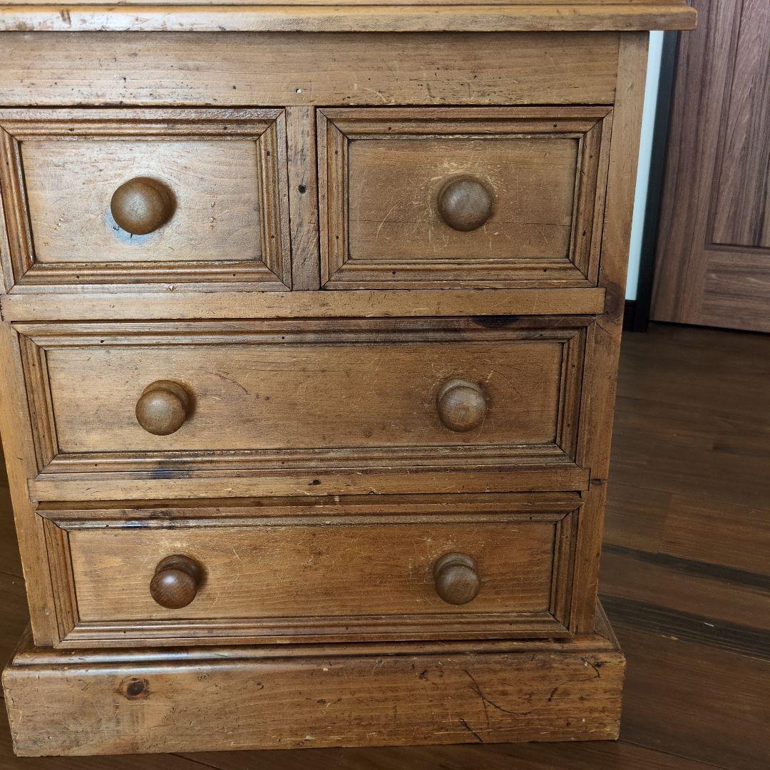 木製チェスト 4段 引き出し付き アンティーク