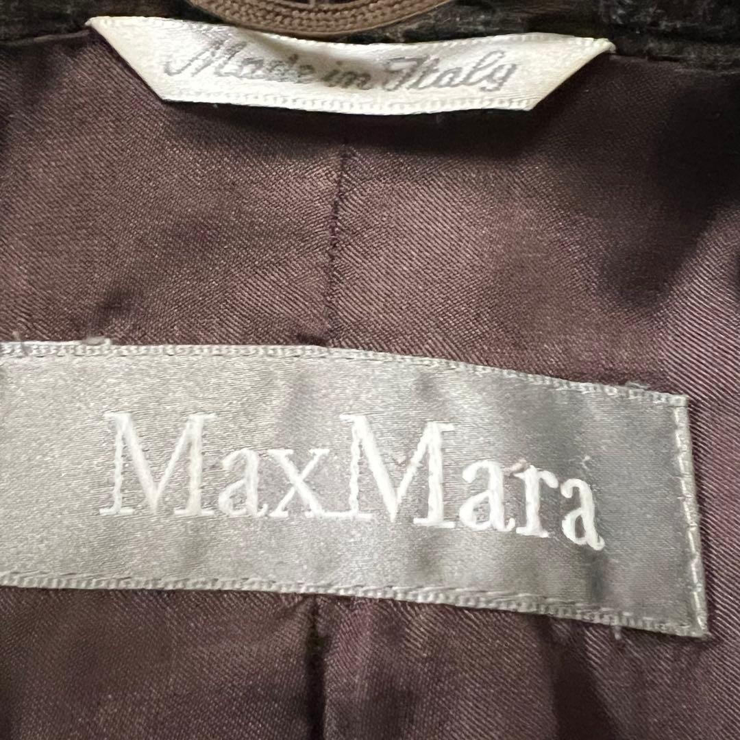 美品 マックスマーラ ウールコート 羽織り ダークブラウン 38