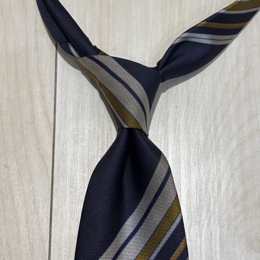 Alto Vannucci ネクタイ ネイビー ストライプ