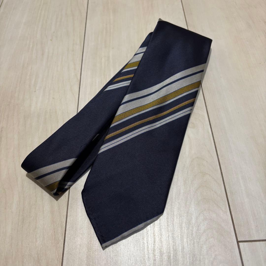 Alto Vannucci ネクタイ ネイビー ストライプ