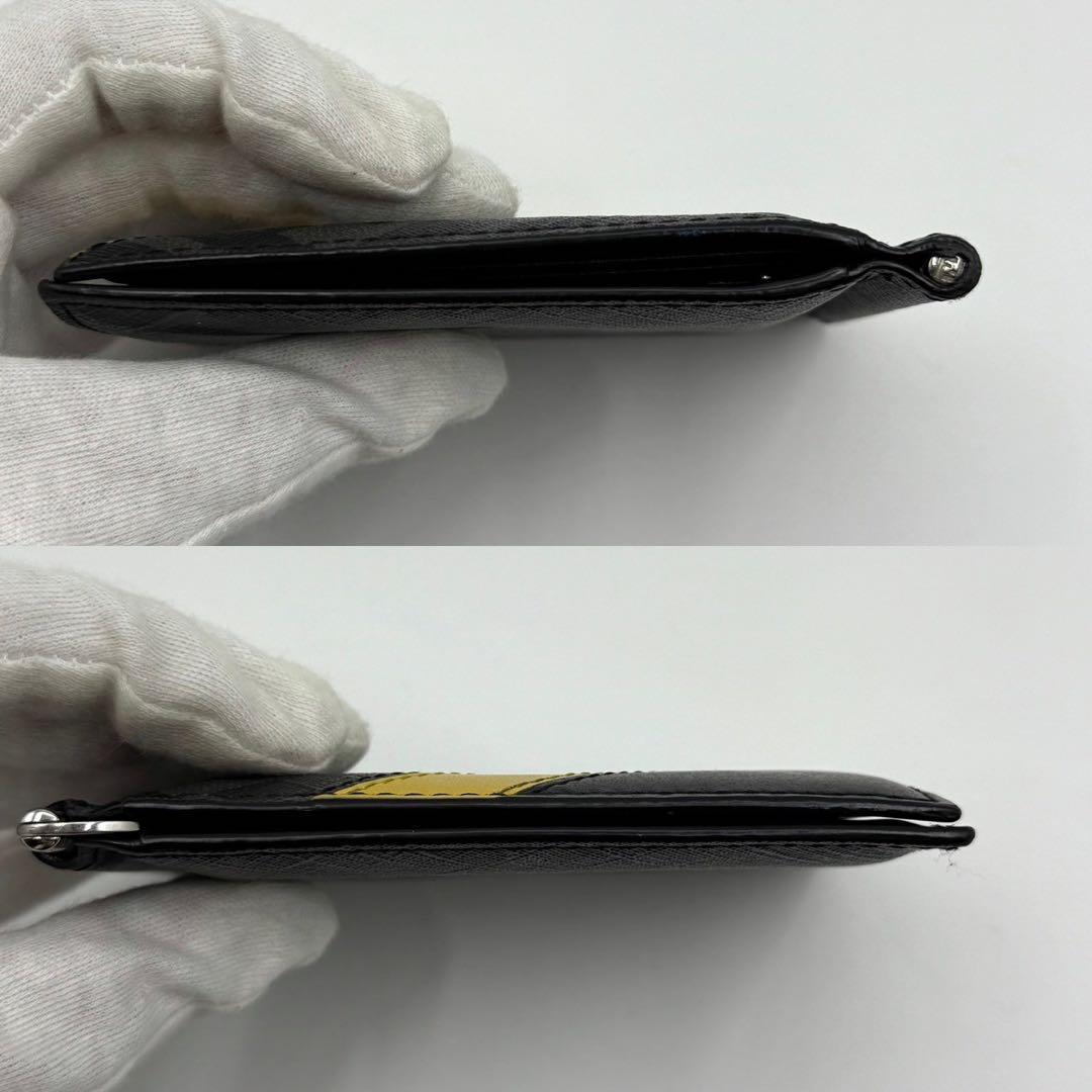 【美品】フェンディ ダイアゴナル マネークリップ ズッカ柄 PVC 黒 箱付き