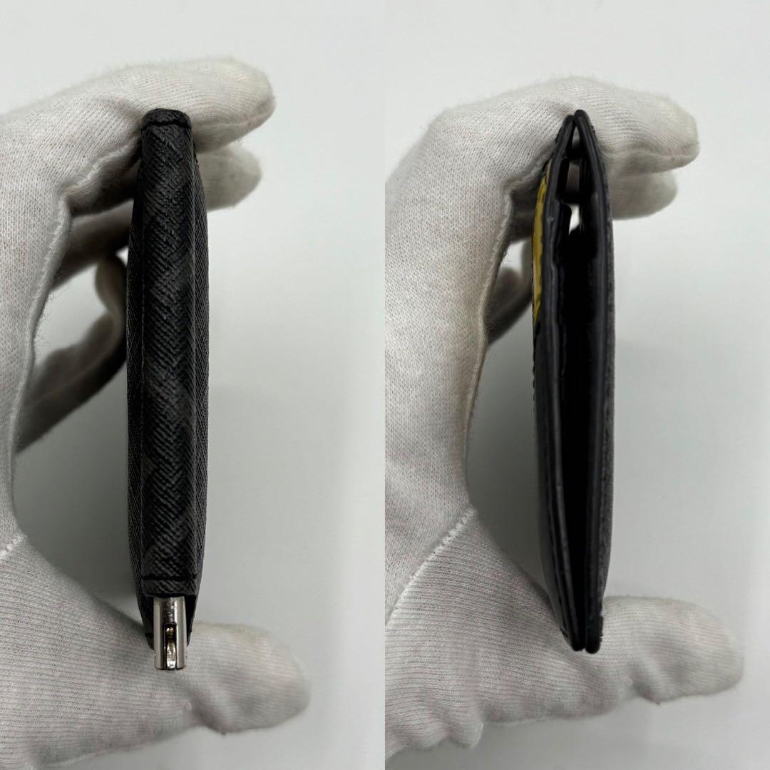 【美品】フェンディ ダイアゴナル マネークリップ ズッカ柄 PVC 黒 箱付き