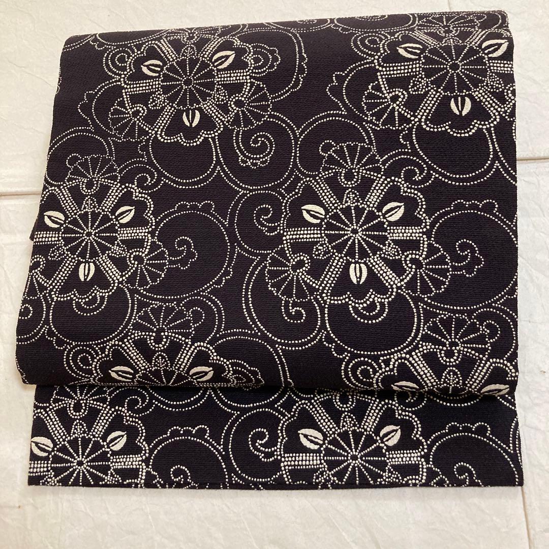 名古屋帯　印伝風　全通柄　長尺　一蔵　ICHIKURA パールトーン