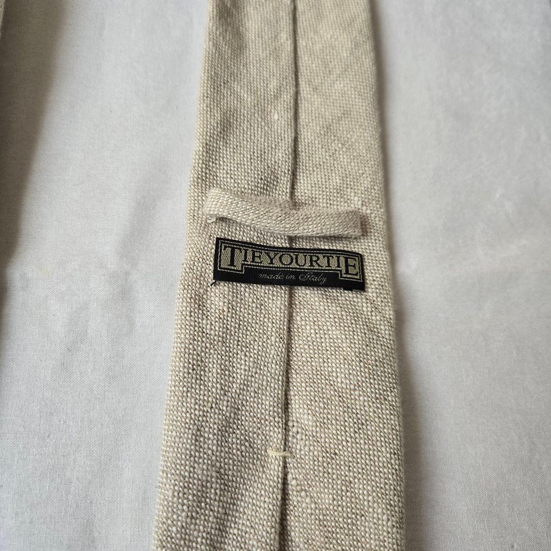 美品　tie your tie イタリア製 リネン ネクタイ スフォデラート