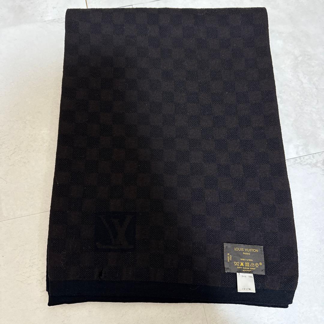 LOUIS VUITTON ルイヴィトン ダミエ マフラー ウール ブラウン