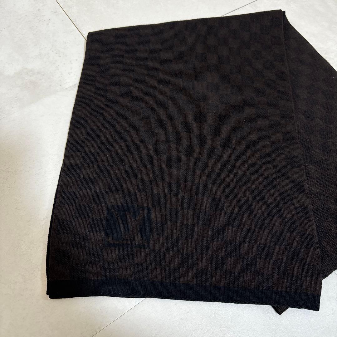 LOUIS VUITTON ルイヴィトン ダミエ マフラー ウール ブラウン