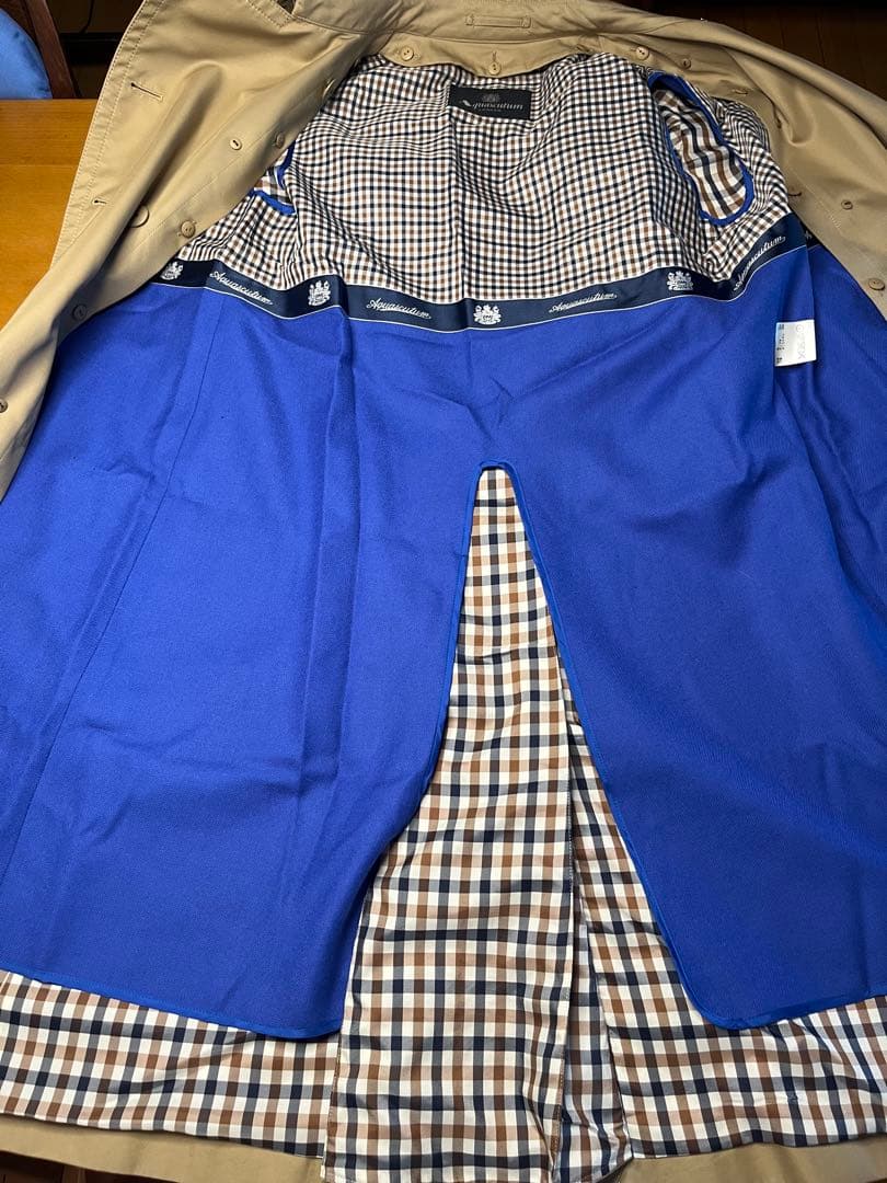 アクアスキュータムベージュ トレンチコート レディース