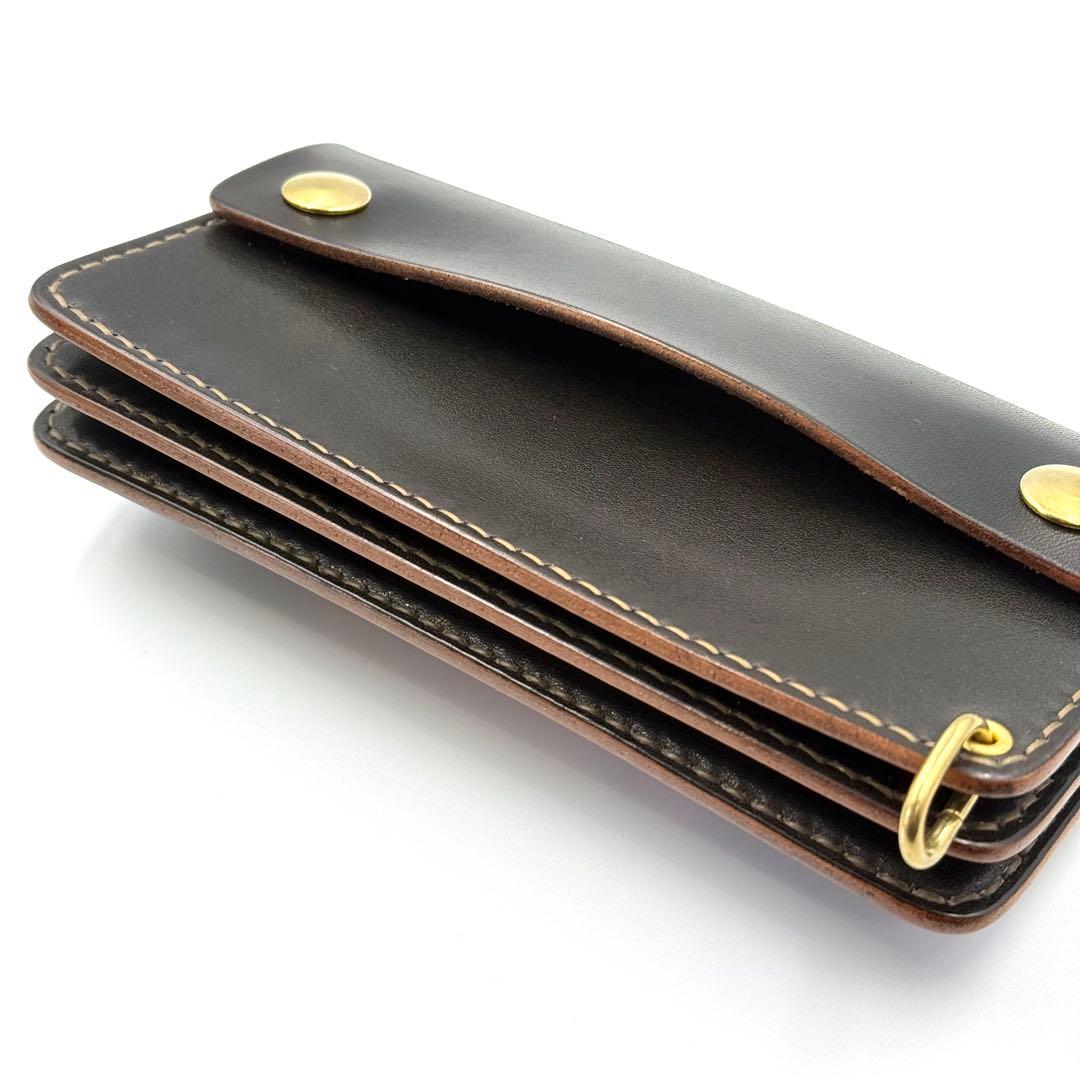 トラッカーウォレット(ブラック) タロンジッパー　3層ヴィンテージタイプ