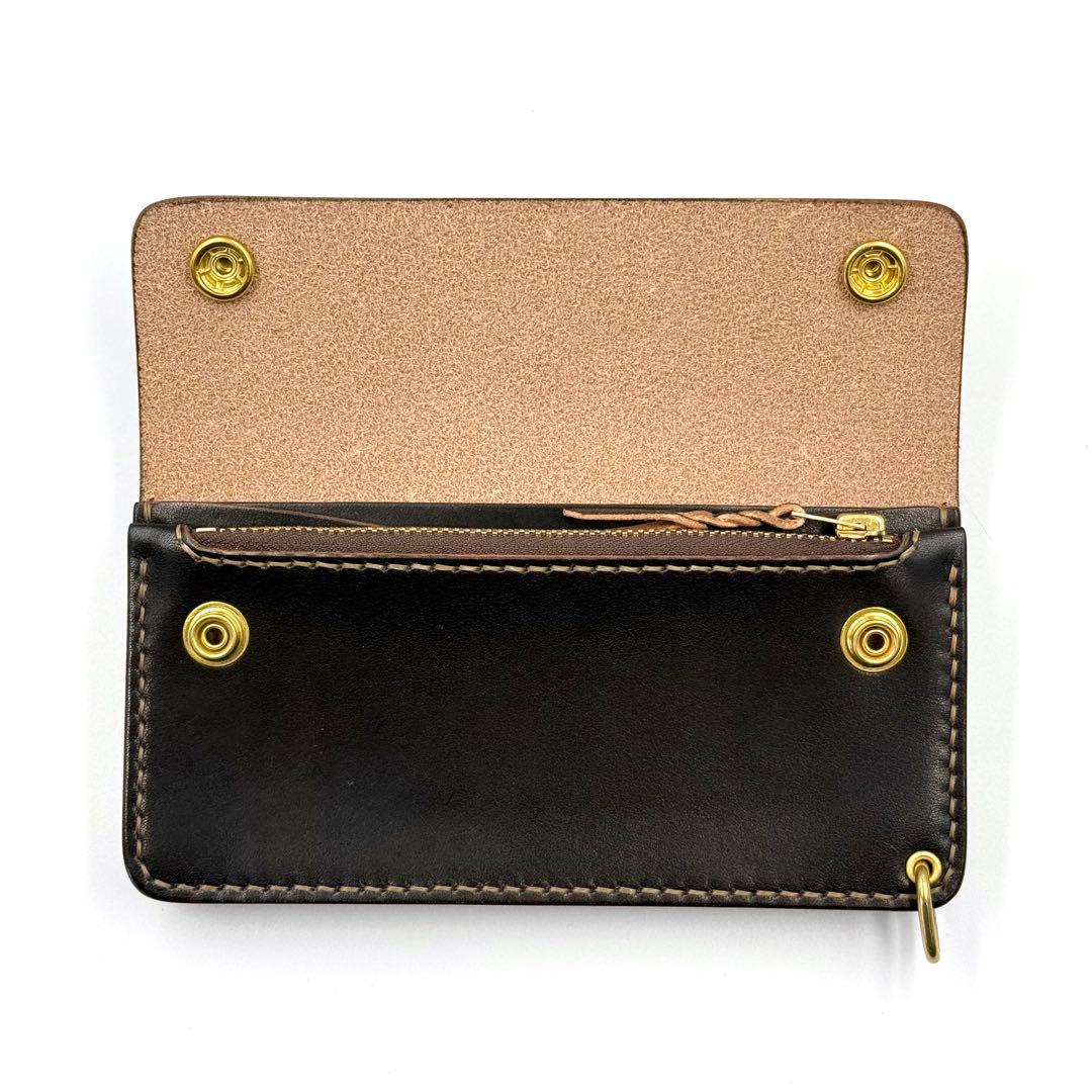 トラッカーウォレット(ブラック) タロンジッパー　3層ヴィンテージタイプ