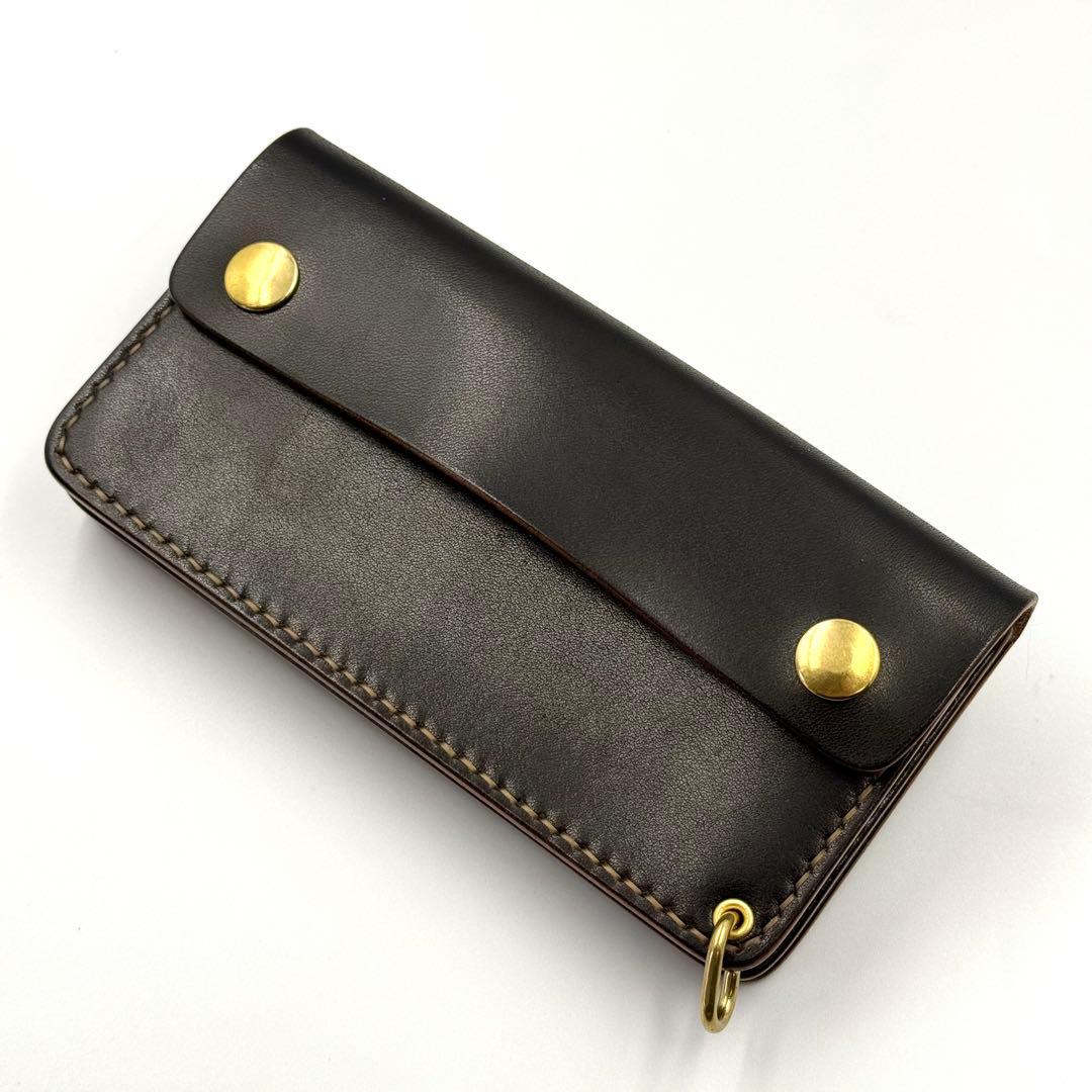 トラッカーウォレット(ブラック) タロンジッパー　3層ヴィンテージタイプ