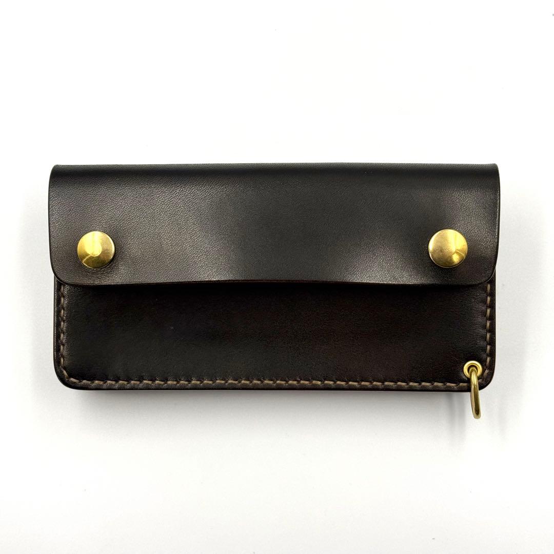 トラッカーウォレット(ブラック) タロンジッパー　3層ヴィンテージタイプ