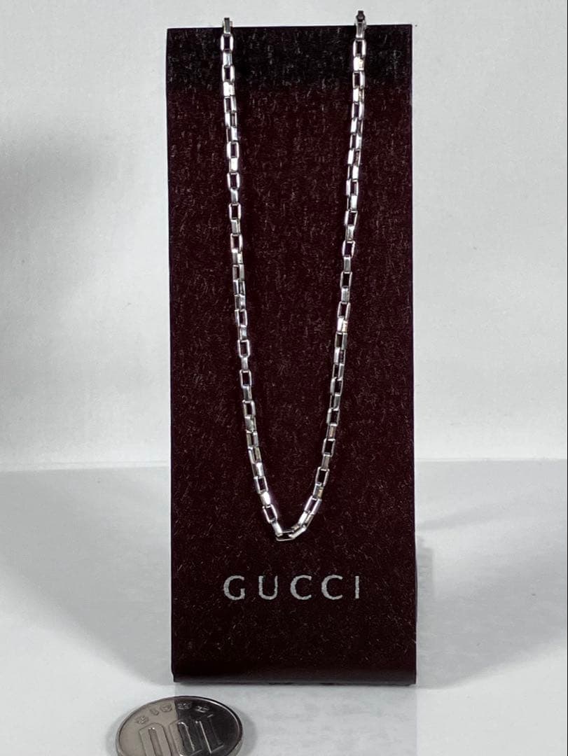 【超美品！送無】GUCCI ボストン チェーン ネックレス シルバー925