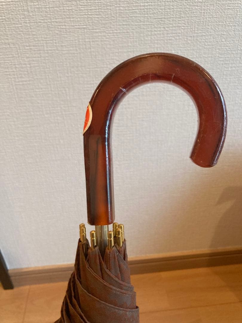 【新品未使用】CELINE 晴雨兼用UVDouble傘 ブラウン親骨47センチ