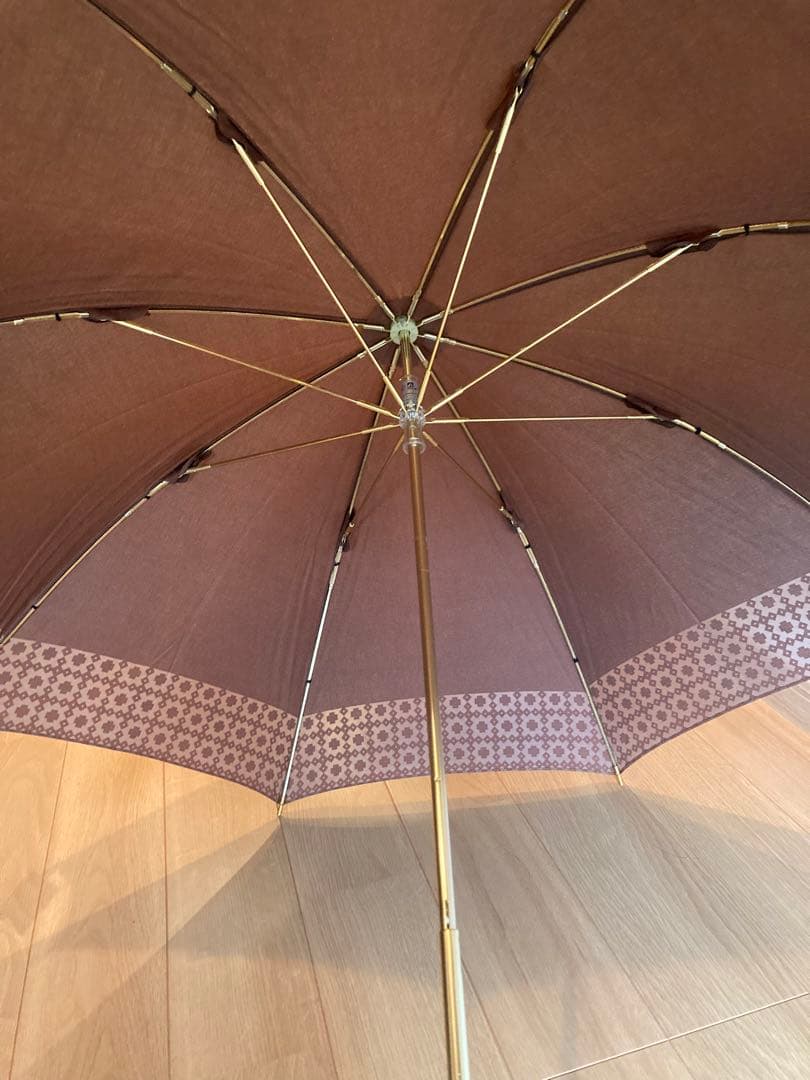 【新品未使用】CELINE 晴雨兼用UVDouble傘 ブラウン親骨47センチ