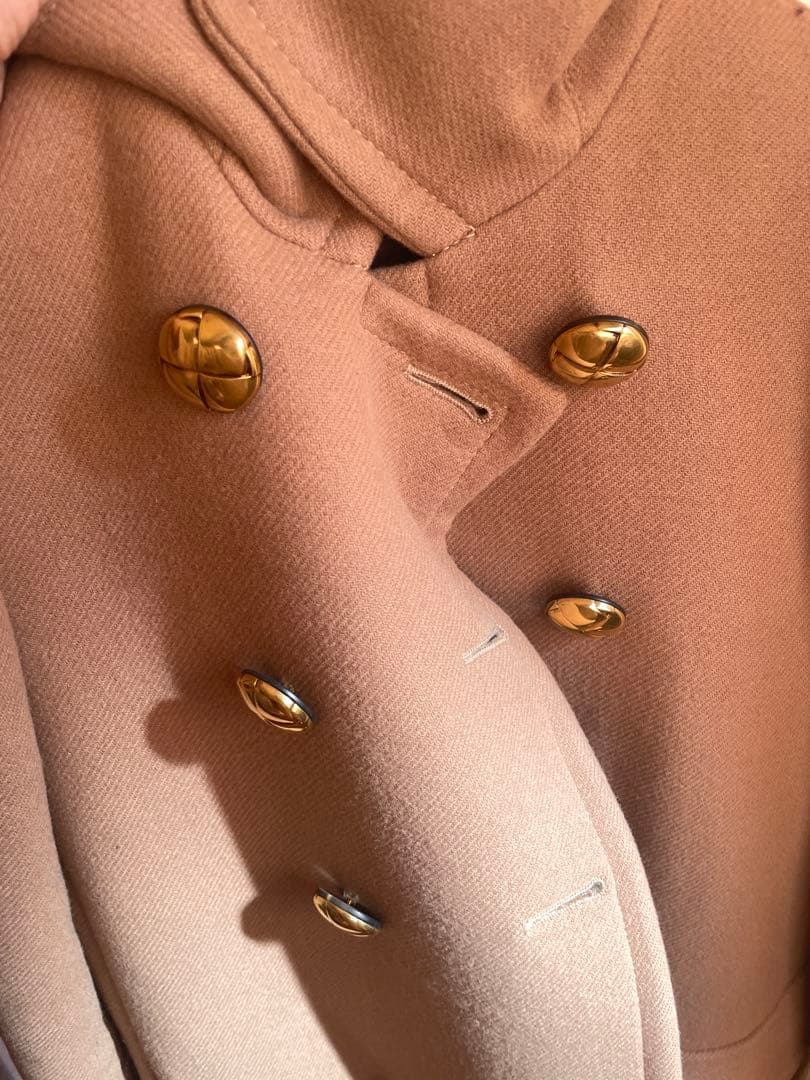 美品miumiuミュウミュウ*キャメル ウール*パフスリーブ コート*金ボタン