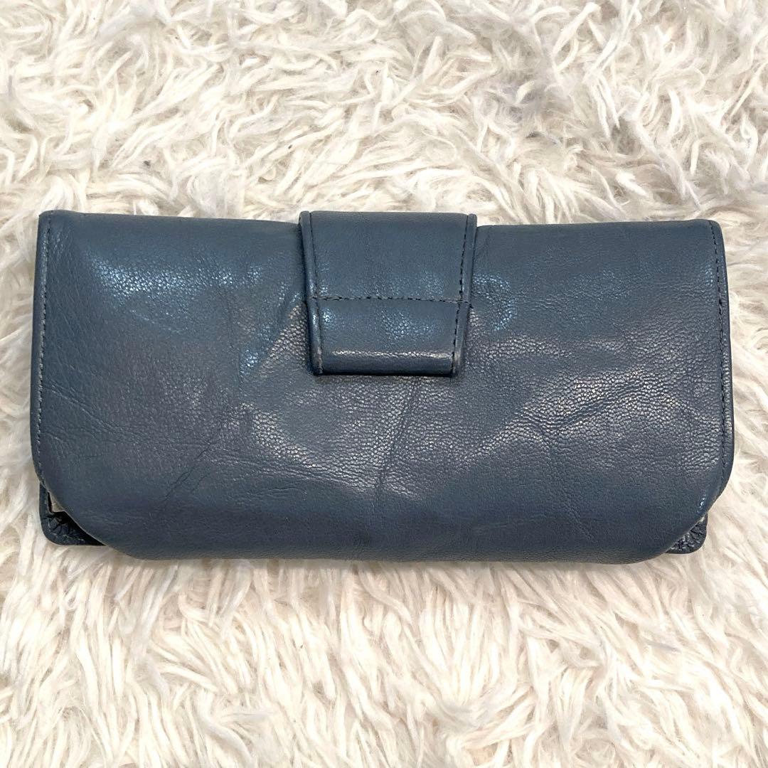 【美品】HIROKO HAYASHI ベファーナ　長財布ミニ　ライトブルー