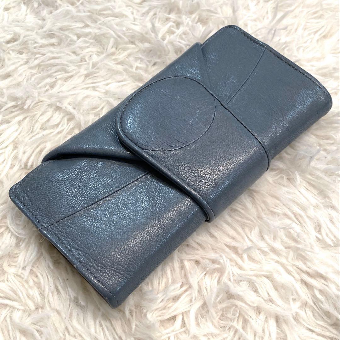 【美品】HIROKO HAYASHI ベファーナ　長財布ミニ　ライトブルー