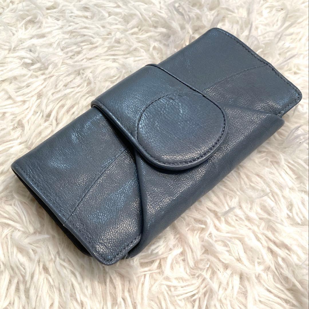 【美品】HIROKO HAYASHI ベファーナ　長財布ミニ　ライトブルー