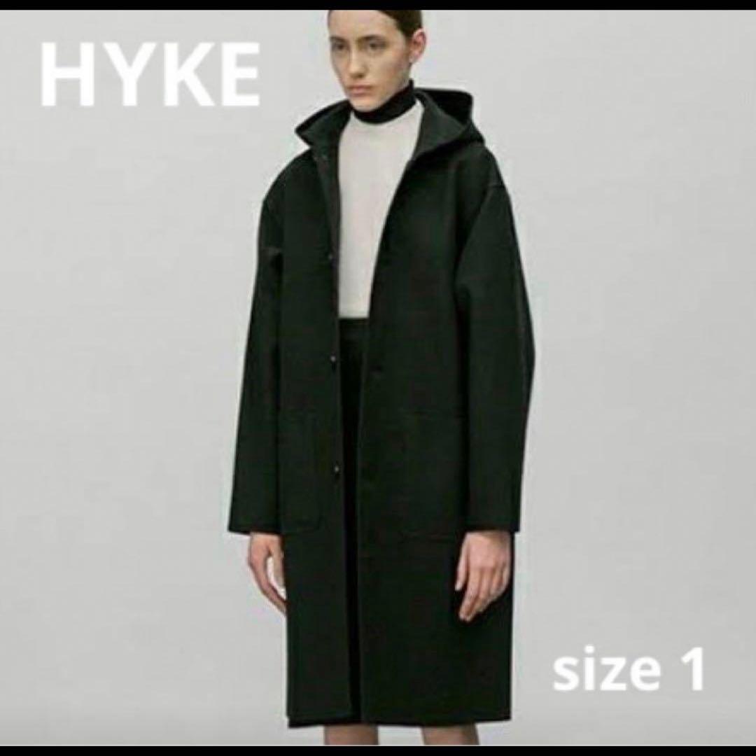 HYKE フード付き黒コート サイズ1