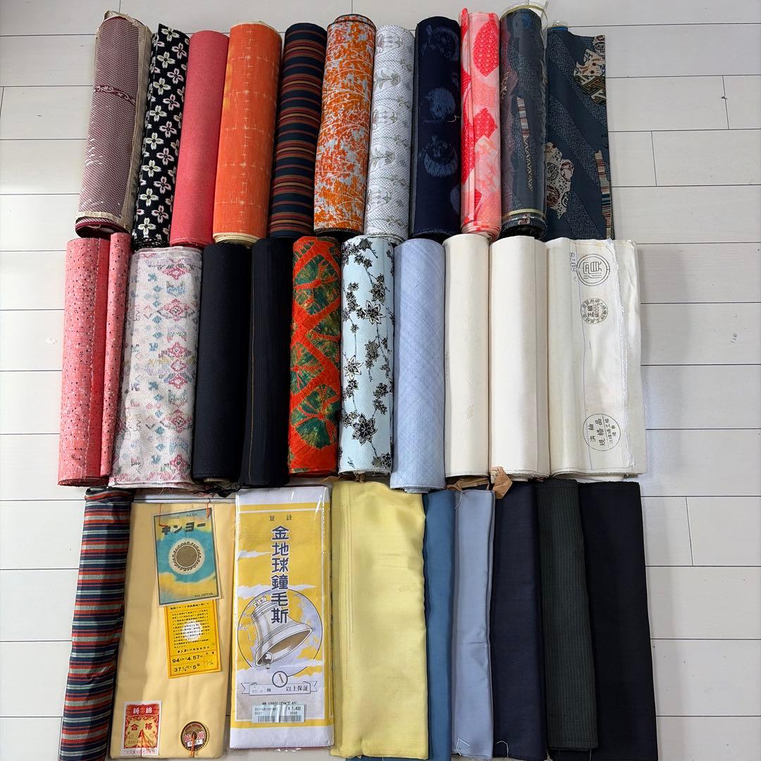 ■S016■正絹・ウール・木綿他■反物色々23点■大量まとめ売り　リメイク用
