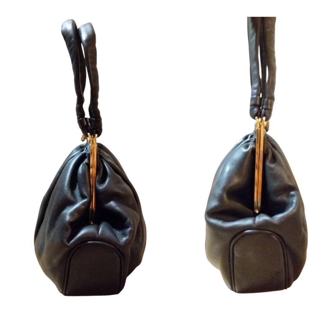 濱野皮革工藝 サンピエトロ 皇室御用達 がま口 ハンドバッグ 貴石 レザー