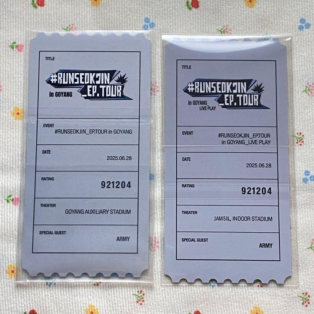 ジン6/28 RUNSEOKJIN_EP.TOUR LIVE PLAY2種トレカ