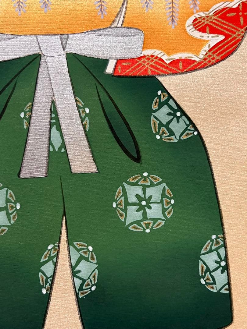 国井幸雪 直筆『立雛』 絹本 共箱 雛祭り ひな祭り 日本画 掛け軸 掛軸 茶掛