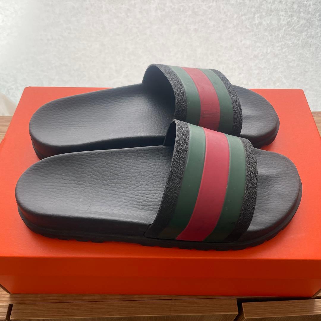 GUCCI グッチサンダル　 黒/緑/赤