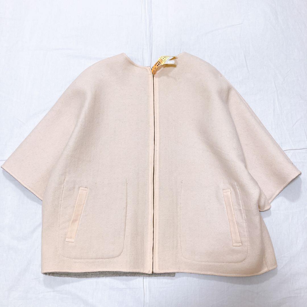 【美品】ビアズリー　ポンチョコート　前後着　リバーシブル　クリーニング済み