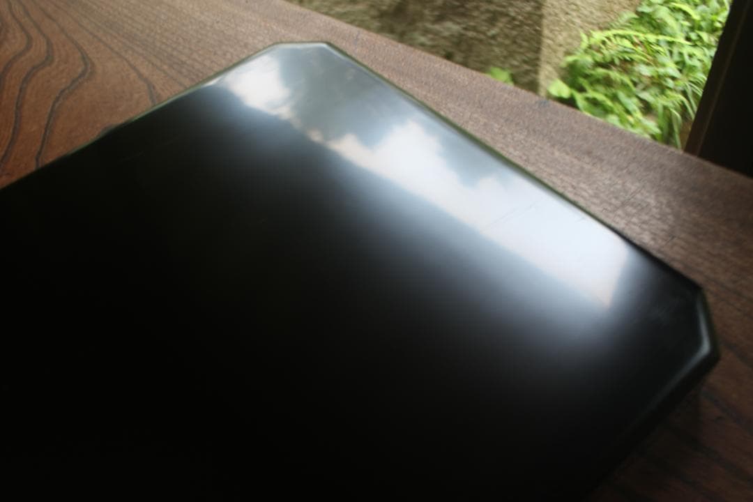 デッドストック！上質黒漆の美しい隅切長方盆大小セット（輪島塗漆器漆盆お膳