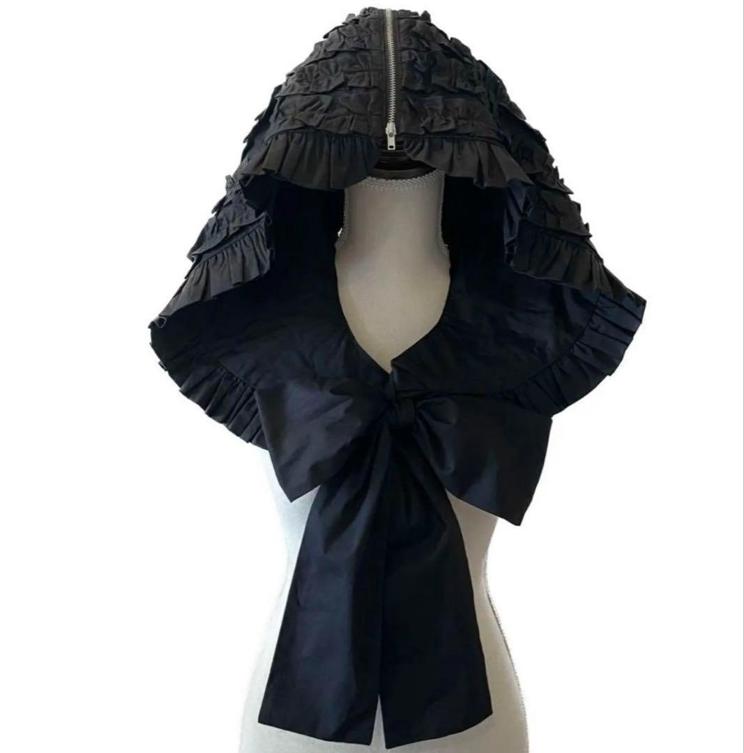 HEIHEI フリルフード BLACK