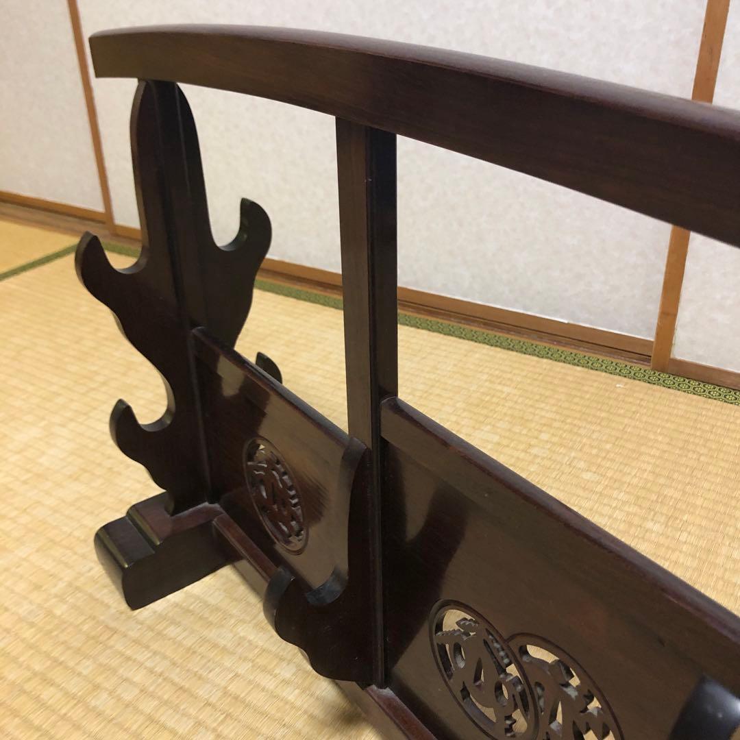 鍔透かし彫り 刀掛け 四振掛　武具甲冑　日本刀