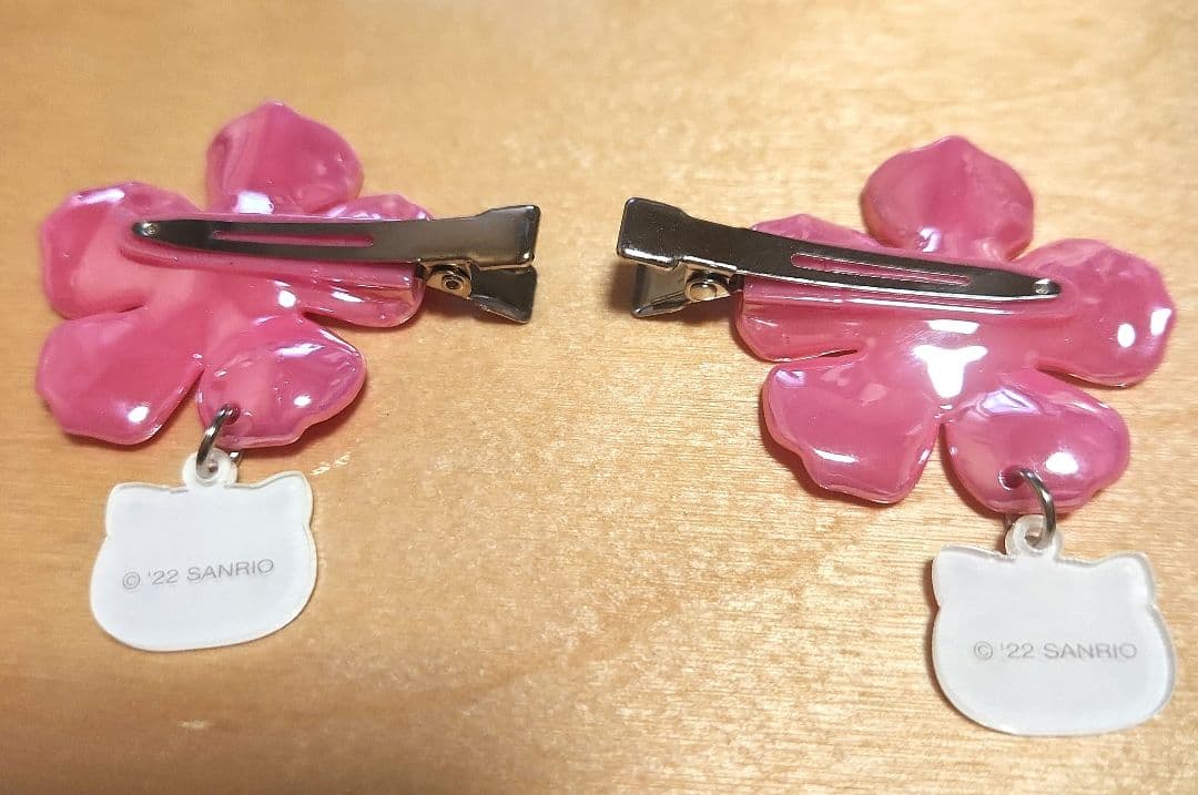 ハローキティ　ハイビスカス　ギャル　前髪クリップ　レア　平成コギャル　コギャル