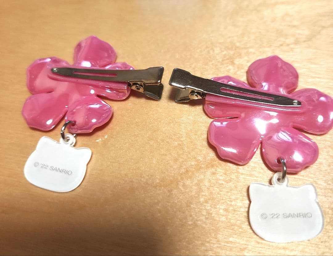 ハローキティ　ハイビスカス　ギャル　前髪クリップ　レア　平成コギャル　コギャル