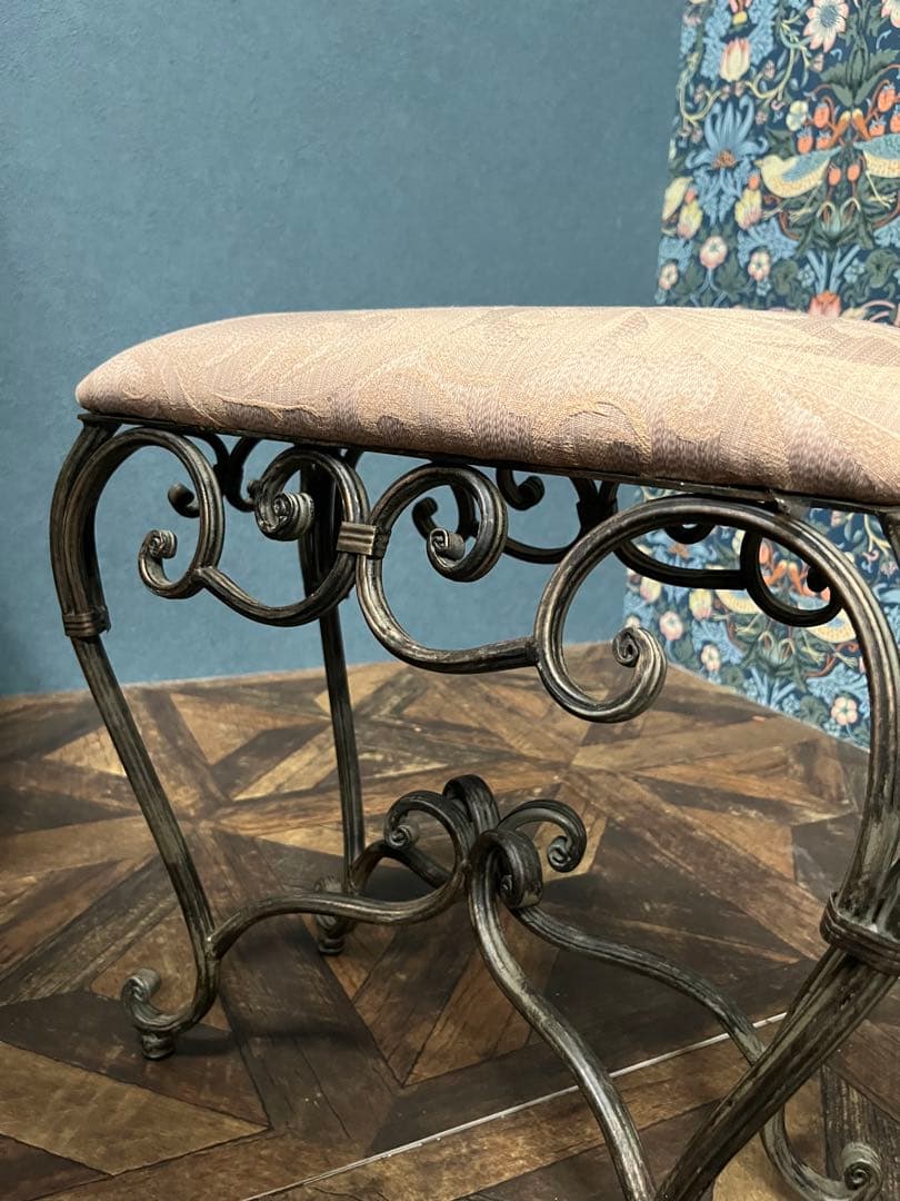 スツール スリム アイアン インテリア アンティーク 猫脚 ビンテージ ショート