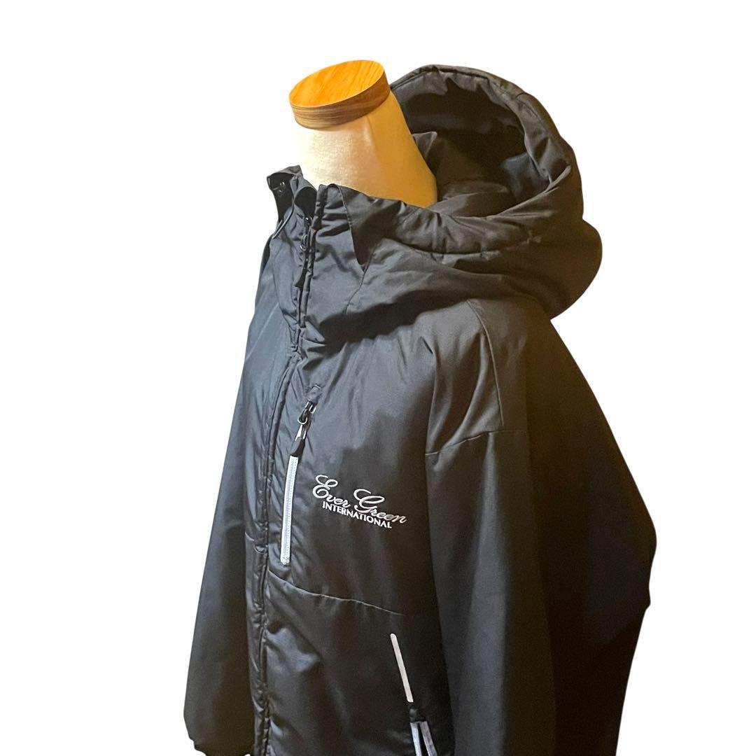 極美品 エバーグリーン ライトフーディジャケット L 中綿 防寒ジャケット