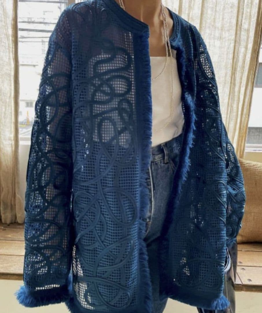 Ameri　MEDI TAPE EMBROIDERY MESH JACKET