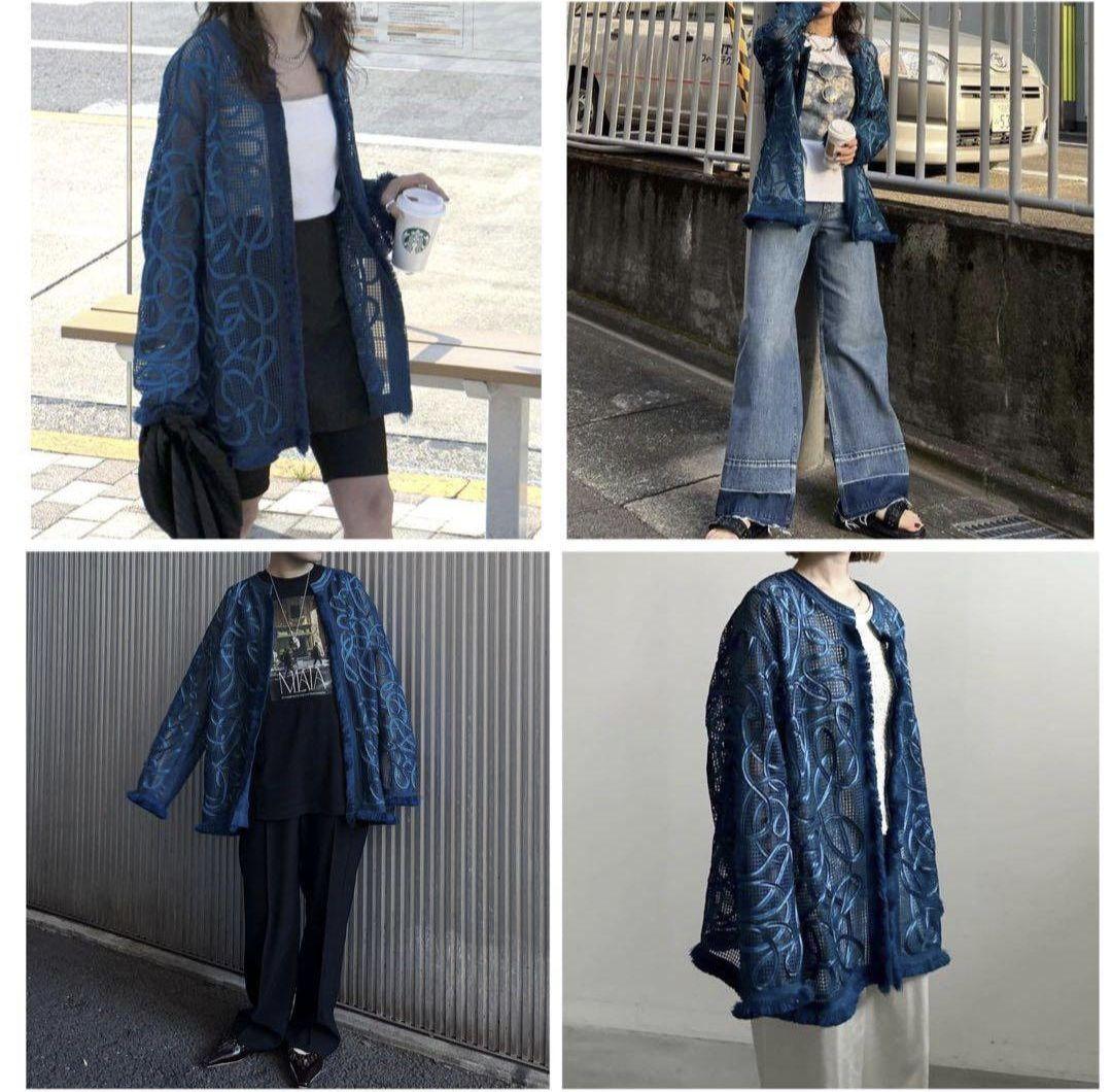 Ameri　MEDI TAPE EMBROIDERY MESH JACKET