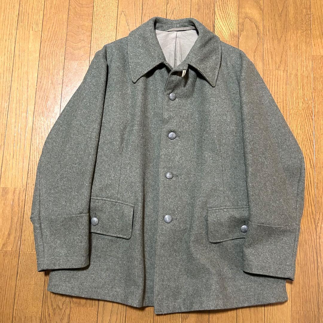 L〜XL相当！40'sスウェーデン軍 古着ウールジャケット スリークラウンボタン