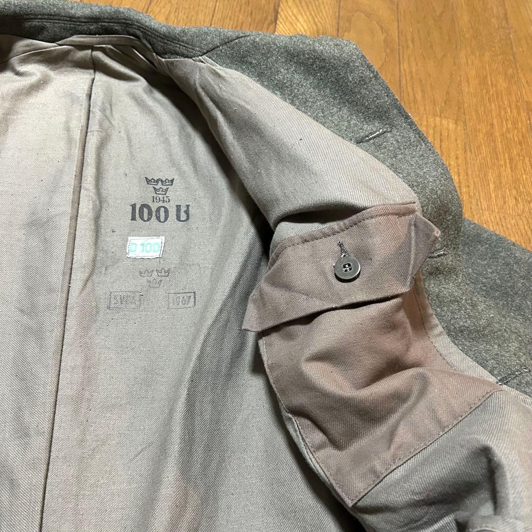 L〜XL相当！40'sスウェーデン軍 古着ウールジャケット スリークラウンボタン