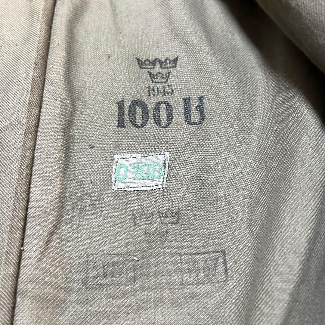 L〜XL相当！40'sスウェーデン軍 古着ウールジャケット スリークラウンボタン