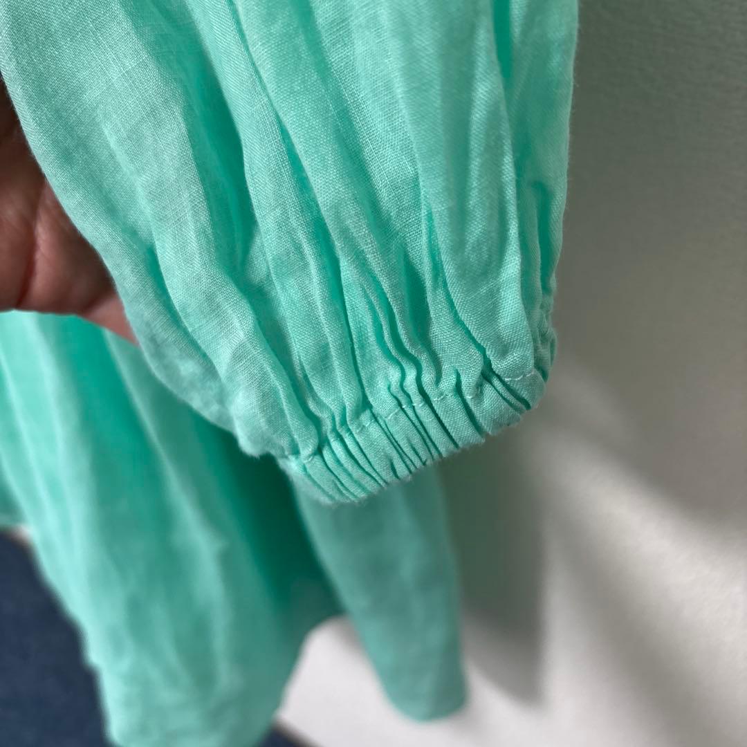 ミントグリーン 長袖チュニック