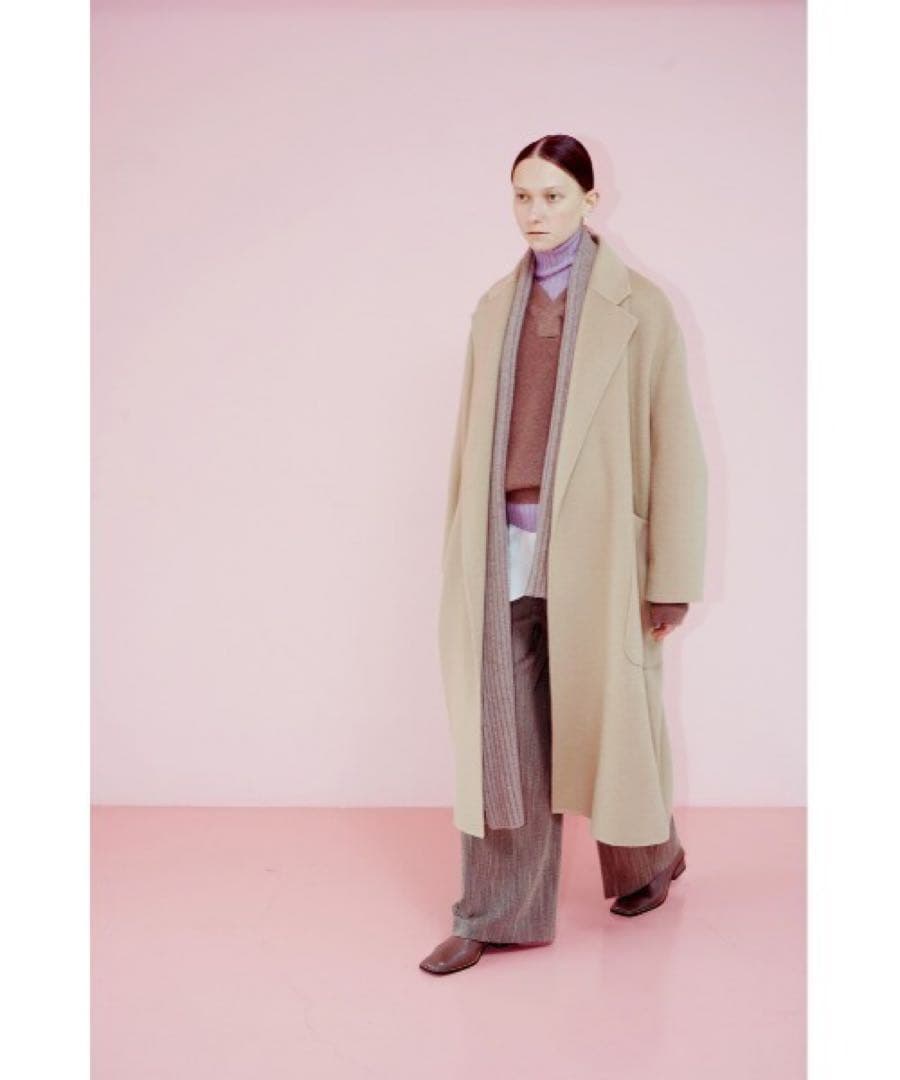 ウールオーバーコート　ベージュ　todayful ロングコート　38