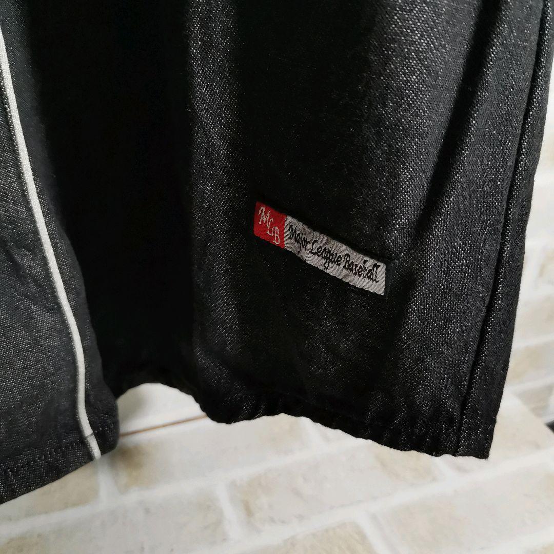 MLB　ベースボール　シャツ　グレー　刺繍　ヤンキース　デニム