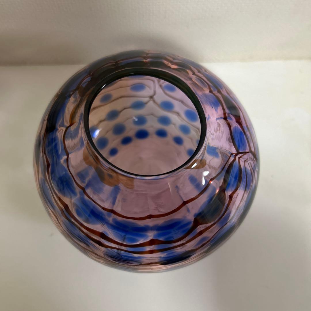 五*百様 作家　ガラス作家　花瓶　吹きガラス　　フラワーベース