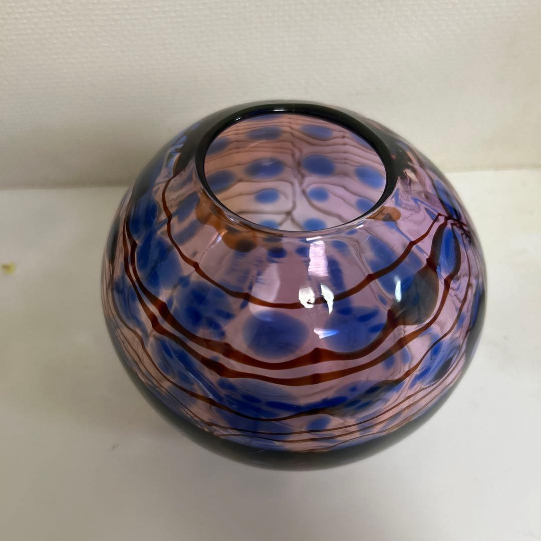 五*百様 作家　ガラス作家　花瓶　吹きガラス　　フラワーベース