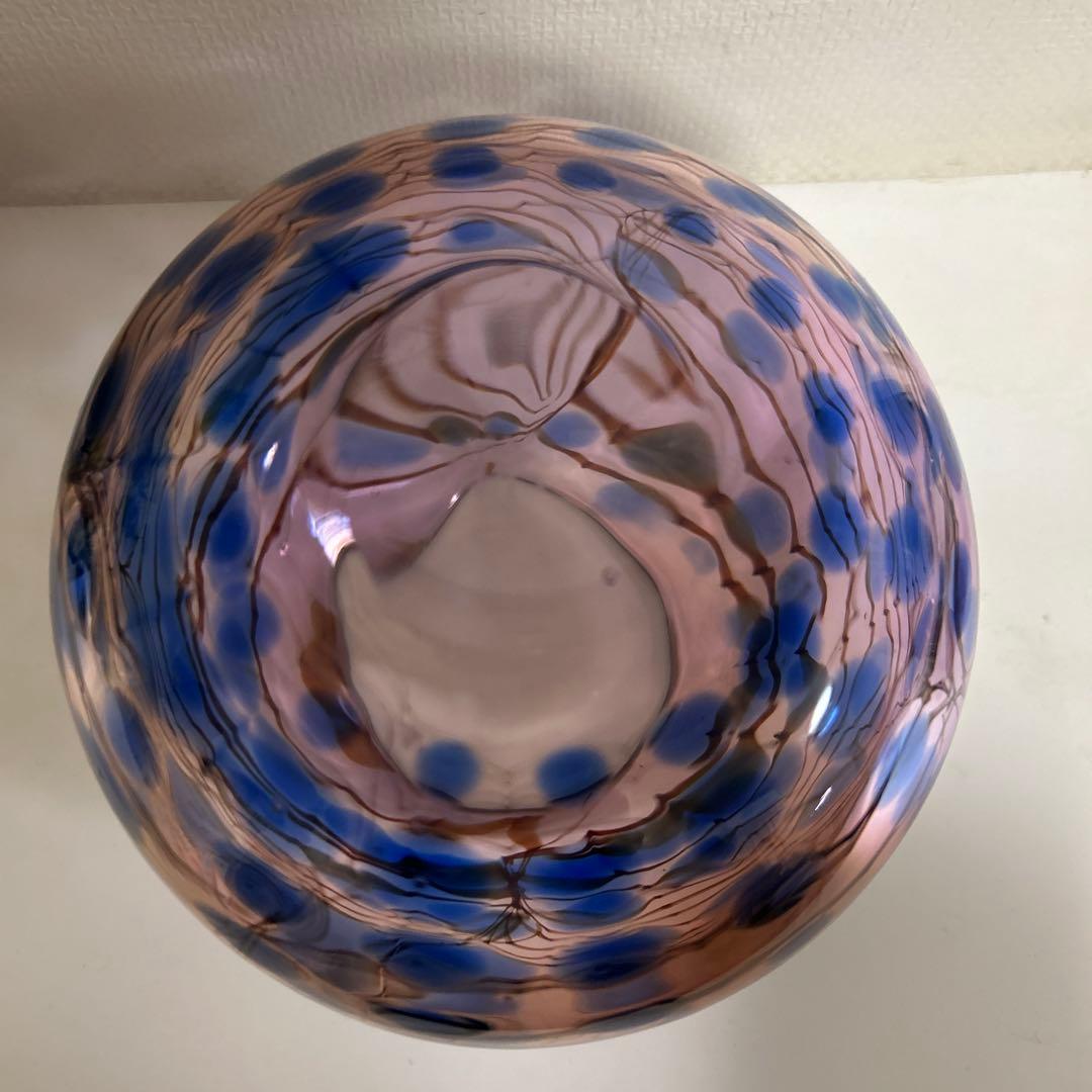 五*百様 作家　ガラス作家　花瓶　吹きガラス　　フラワーベース